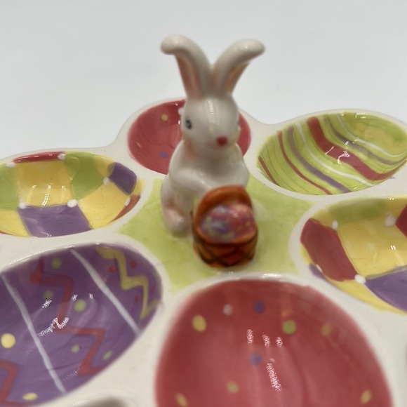 Ceramic Deviled Egg Platter Tray Holder Dennis East Easter - Picture 5 of 15